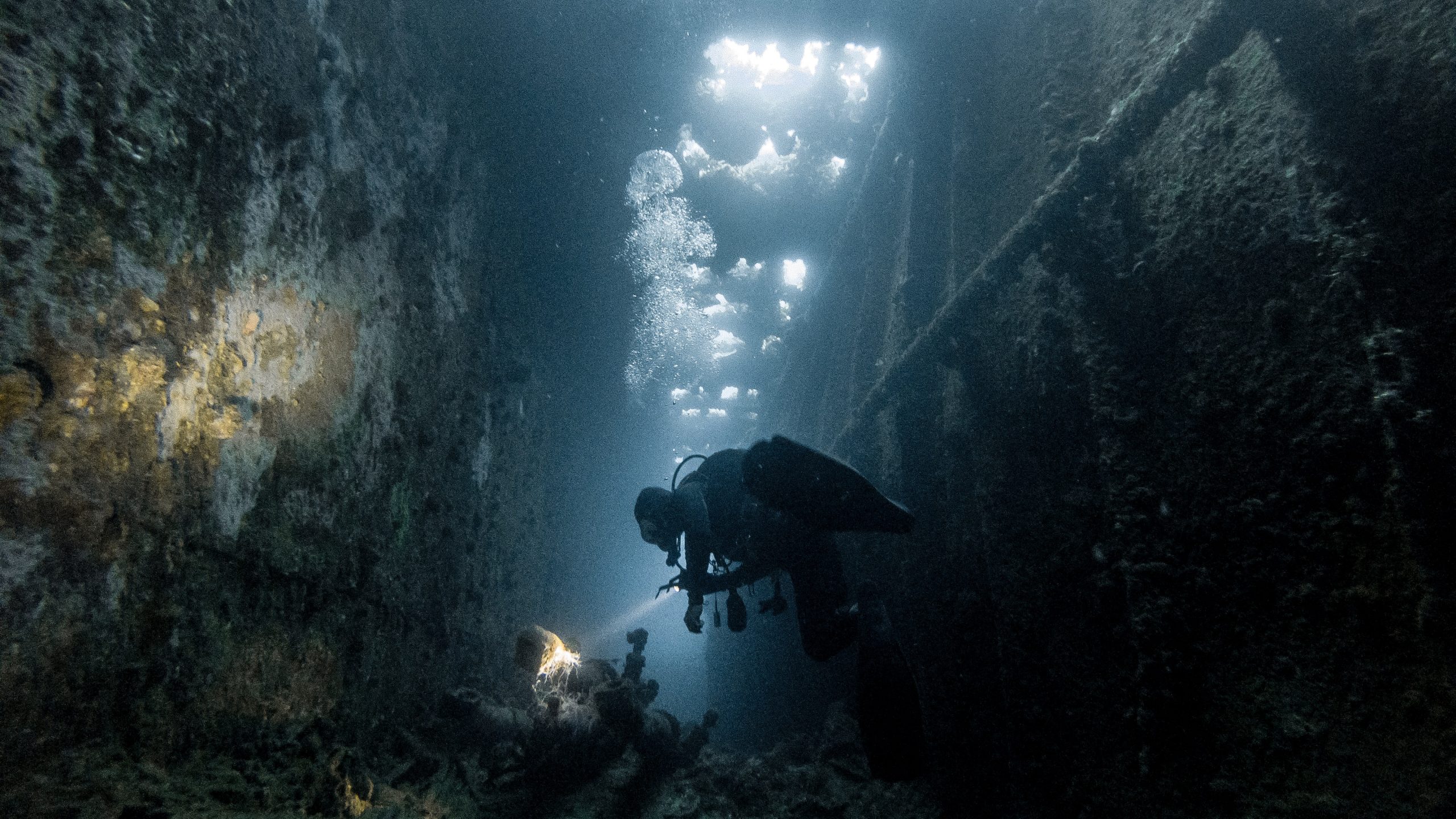 Diver exploring underwater